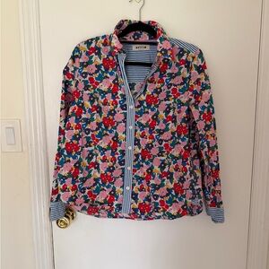 Boden Women's Floral Button Down Shirt - Pink and Blue